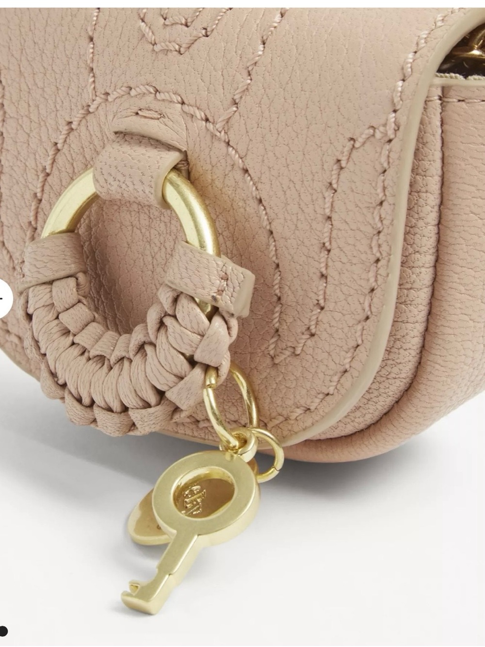 See By Chloé Blush Pink Nano Hana Leather Keyring bag charm - Picture 6 of 7